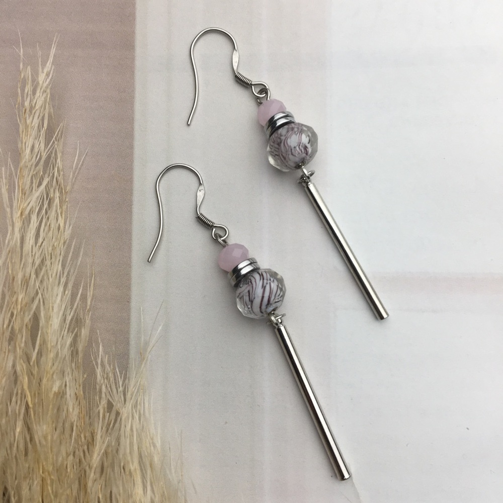 Handmade earrings pink